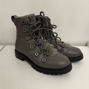 Jimmy choo leather combat boots size 36, grey and black